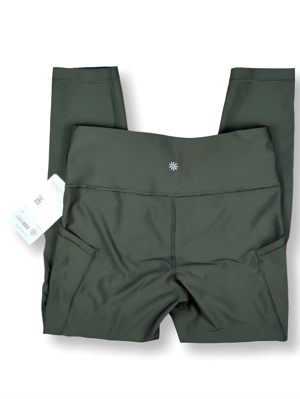 NWT Athleta Womens Olive Green Interval Stash 7/8 Tight Leggings Yoga Size M - Picture 5 of 6